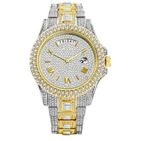 Mandotos Gentlemen's Gold Luxe Watch with a sleek gold-tone band and elegant round dial, showcasing sophisticated men's wristwear.
