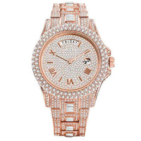 Mandotos Gentlemen's Gold Luxe Watch with a sleek gold band and classic round dial, stylish men's luxury timepiece.