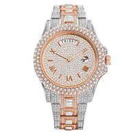 Mandotos Gentlemen's Gold Luxe Watch with a sleek gold band and classic round dial, elegant men's wristwatch.