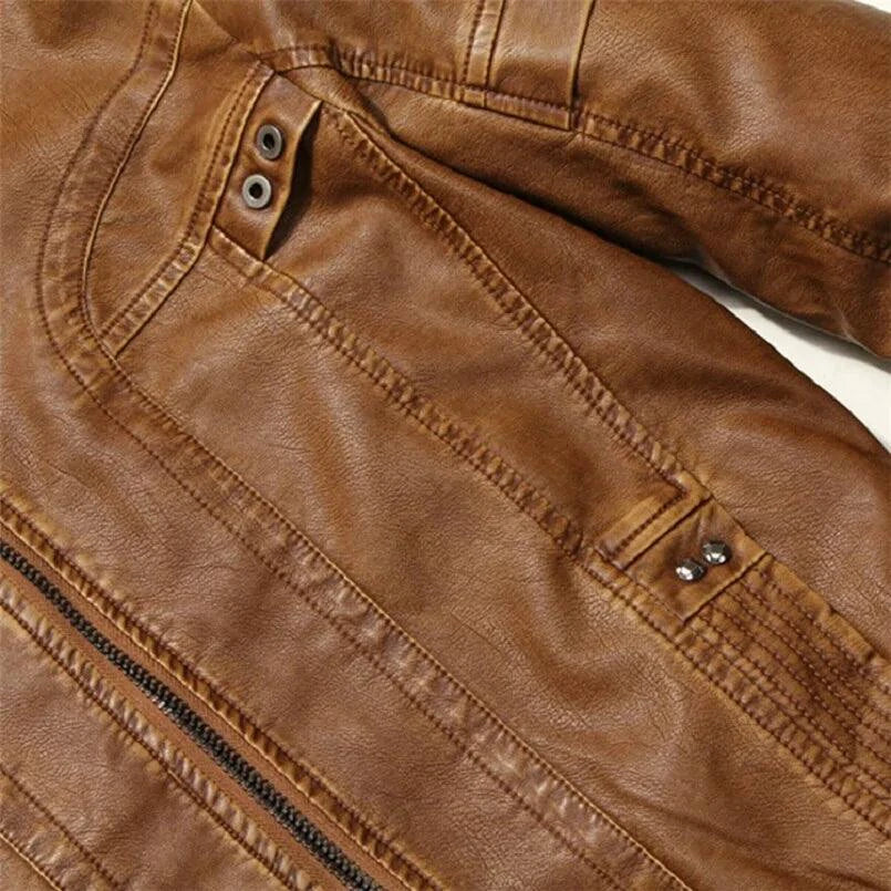 Gentlemen’s black leather outerwear by MANDOTOS, stylish men's leather jacket with a sleek design and classic collar.