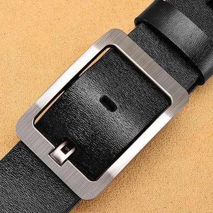 Genuine Leather For Men's High Quality Buckle Jeans Cowskin Casual Belts Business Cowboy Waistband Male Fashion Designer 2022New - MANDOTOS