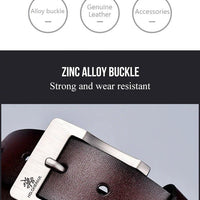 Mandotos men's genuine leather cowboy belt with high-quality buckle, cowskin design, casual and business style waistbelt.