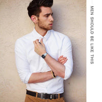 Mandotos men's genuine leather belt with high-quality buckle, casual and cowboy style, made from cowskin for fashionable everyday wear.