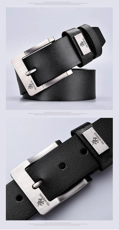 Genuine Leather For Men's High Quality Buckle Jeans Cowskin Casual Belts Business Cowboy Waistband Male Fashion Designer 2022New - MANDOTOS