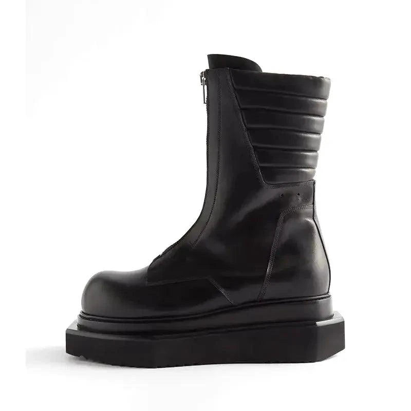 Mandotos genuine leather men's boots with sturdy soles and classic design, perfect for casual or formal wear.