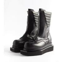 Genuine leather men's boots by MANDOTOS featuring sturdy sole, ankle height, and classic design for casual or formal wear.