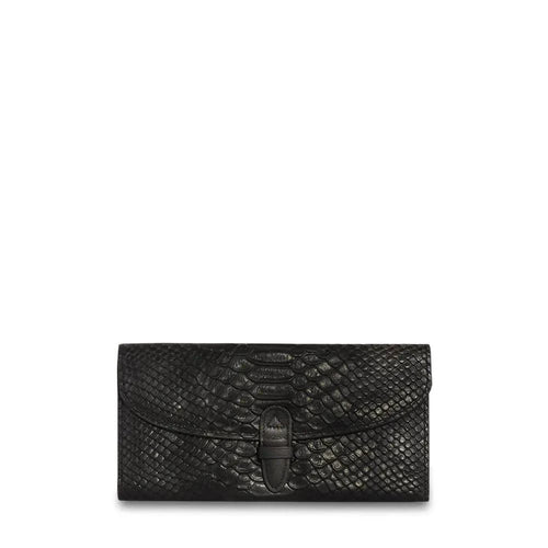 Genuine Leather Wallet with Removable Pouch - Black - MANDOTOS
