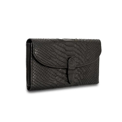 Genuine Leather Wallet with Removable Pouch - Black - MANDOTOS