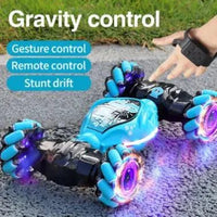 Mandotos gesture-controlled transforming stunt car with sleek design and remote control capabilities for dynamic play.