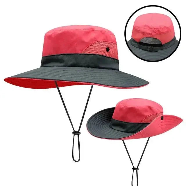 Girls' Ponytail UV Shield Sun Hat by MANDOTOS, featuring a wide brim and adjustable design for sun protection and comfort.