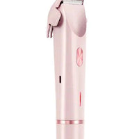 Mandotos GlamGlow electric shaver and trimmer for effortless body and pubic hair removal, featuring ergonomic design and multiple trimming heads.