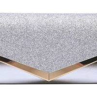 Mandotos Glitzy striped sequin satchel with shiny sequins and a stylish design, perfect for evening or special occasions.