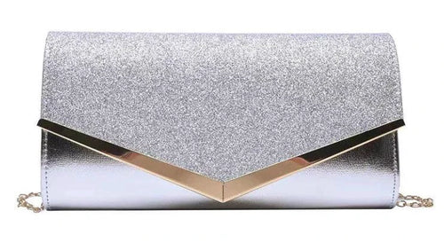 Glitzy Striped Sequin Satchel - MANDOTOS