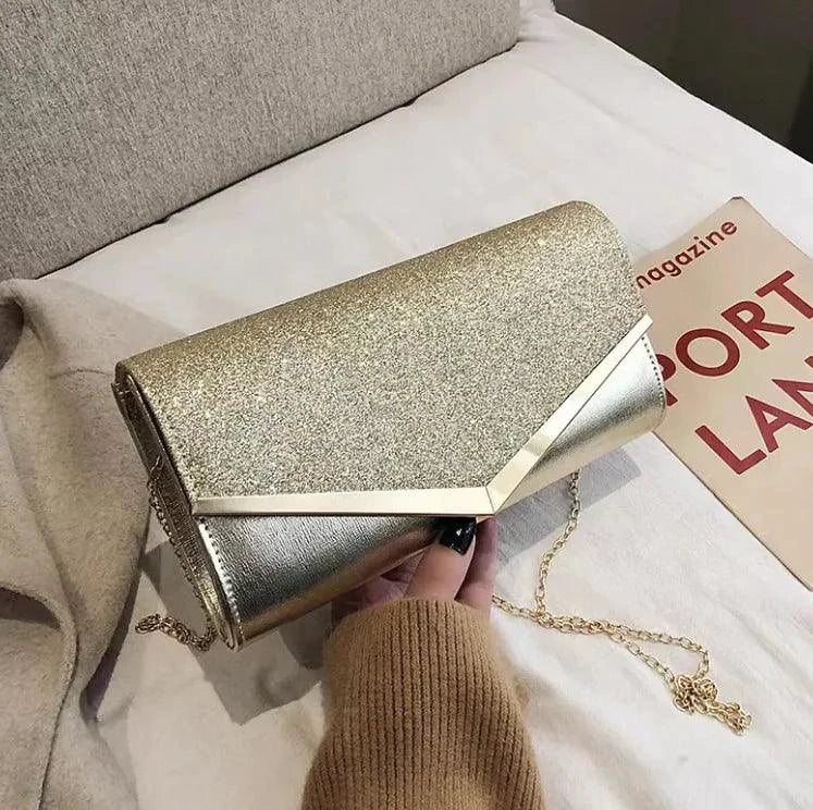 Glitzy Striped Sequin Satchel - MANDOTOS