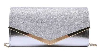 Glitzy Striped Sequin Satchel - MANDOTOS