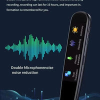 Mandotos Global Language Translator Pen with digital display and multiple language options for real-time translation.