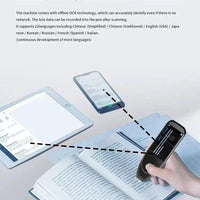 Mandotos Global Language Translator Pen with digital display and multiple language options, handheld device for instant translation.