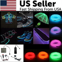 Mandotos glowing EL wire neon tube strings for decor with controller, illuminated flexible LED light strips for vibrant decoration