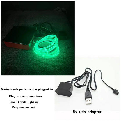 Glowing EL Wire Neon Tube Strings for Decor with Controller - MANDOTOS