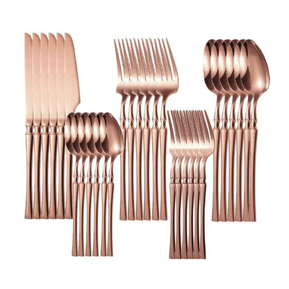 Gold Glamour 30-Piece Dinner Set - MANDOTOS