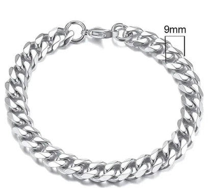 Gold-Tone Stainless Steel Cuban Bracelet 3-11mm - MANDOTOS