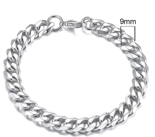 Gold-Tone Stainless Steel Cuban Bracelet 3-11mm - MANDOTOS