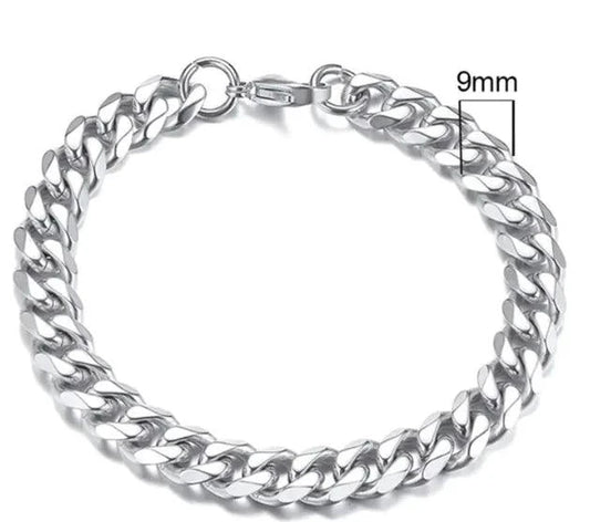 Gold-Tone Stainless Steel Cuban Bracelet 3-11mm - MANDOTOS