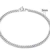 Gold-tone stainless steel Cuban bracelet with 3-11mm links, stylish men's jewelry by MANDOTOS