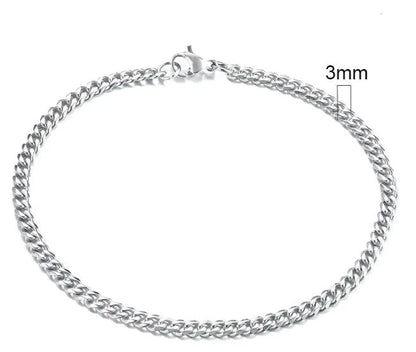 Gold-Tone Stainless Steel Cuban Bracelet 3-11mm - MANDOTOS