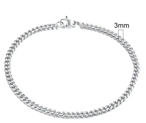 Gold-Tone Stainless Steel Cuban Bracelet 3-11mm - MANDOTOS