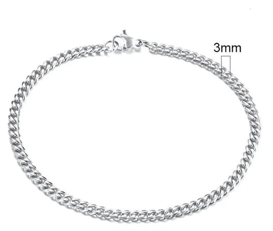 Gold-Tone Stainless Steel Cuban Bracelet 3-11mm - MANDOTOS