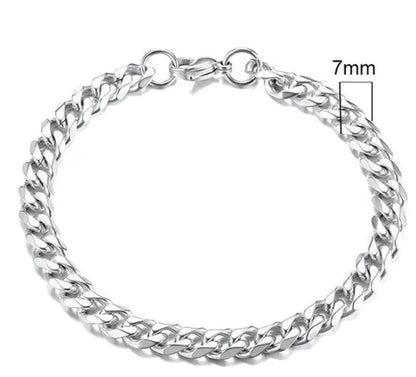 Gold-Tone Stainless Steel Cuban Bracelet 3-11mm - MANDOTOS