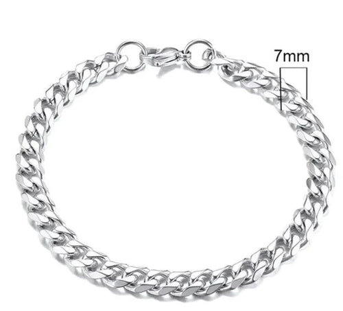 Gold-Tone Stainless Steel Cuban Bracelet 3-11mm - MANDOTOS