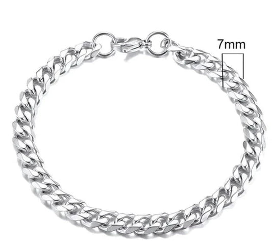 Gold-Tone Stainless Steel Cuban Bracelet 3-11mm - MANDOTOS