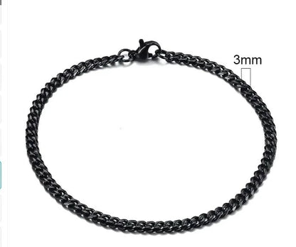Gold-Tone Stainless Steel Cuban Bracelet 3-11mm - MANDOTOS