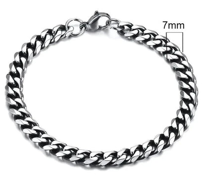 Gold-Tone Stainless Steel Cuban Bracelet 3-11mm - MANDOTOS