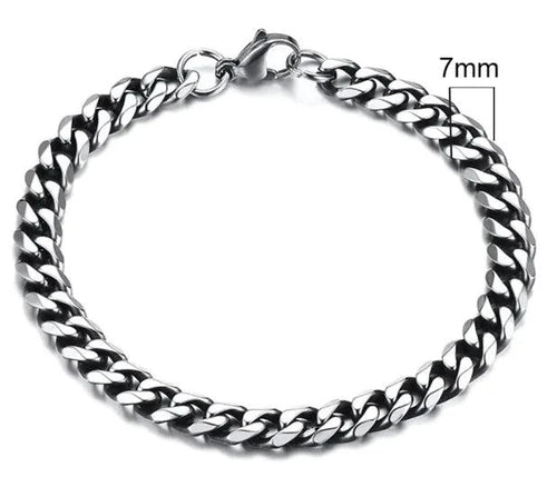 Gold-Tone Stainless Steel Cuban Bracelet 3-11mm - MANDOTOS