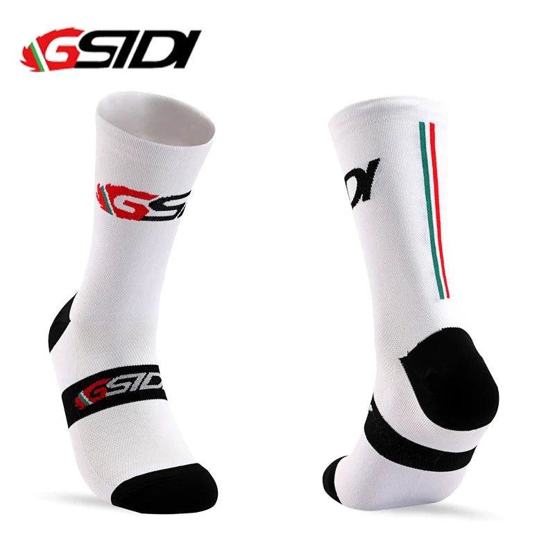 Mandotos Gsidi cycling socks with high-quality compression for men and women, suitable for outdoor biking and running sports.