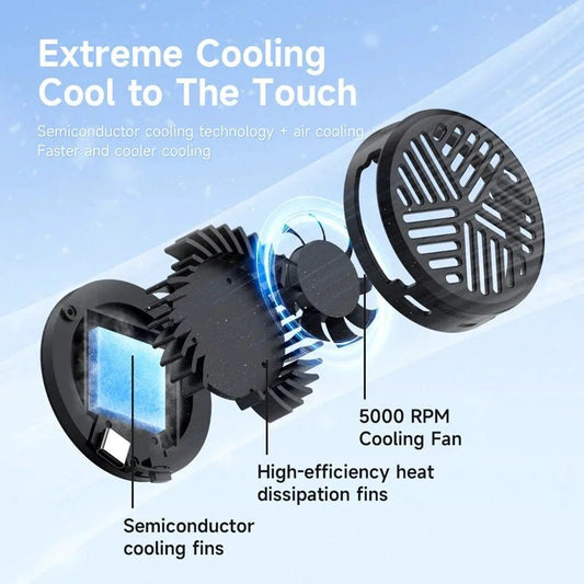 Hagibis Magnetic Cell Phone Cooler Universal Cooling Fan Mobile Phone Radiator for iPhone 16 Pro Black Shark Gaming Live Stream - MANDOTOS
