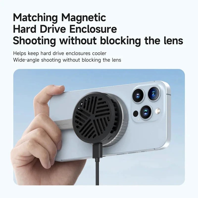Hagibis Magnetic Cell Phone Cooler Universal Cooling Fan Mobile Phone Radiator for iPhone 16 Pro Black Shark Gaming Live Stream - MANDOTOS
