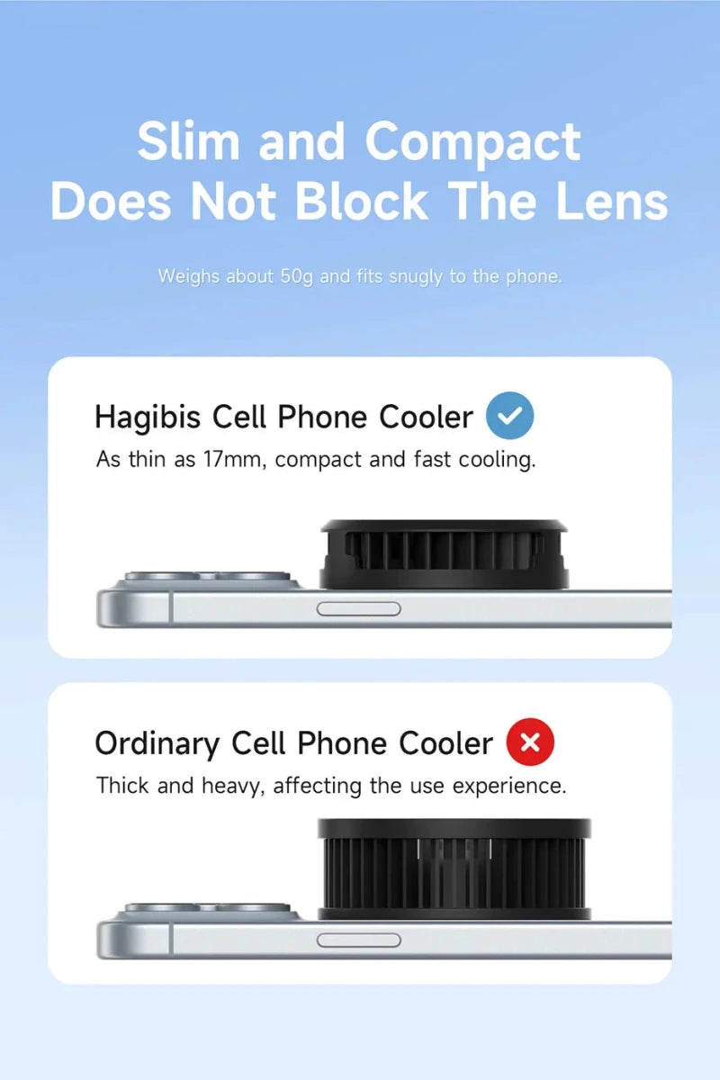 Hagibis Magnetic Cell Phone Cooler Universal Cooling Fan Mobile Phone Radiator for iPhone 16 Pro Black Shark Gaming Live Stream - MANDOTOS