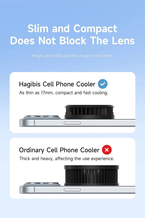 Hagibis Magnetic Cell Phone Cooler Universal Cooling Fan Mobile Phone Radiator for iPhone 16 Pro Black Shark Gaming Live Stream - MANDOTOS