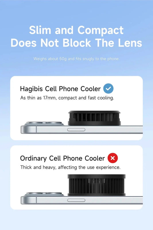 Hagibis Magnetic Cell Phone Cooler Universal Cooling Fan Mobile Phone Radiator for iPhone 16 Pro Black Shark Gaming Live Stream - MANDOTOS