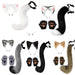 Halloween Fox Tail & Ears Set - Cosplay Costume with Paw Gloves - MANDOTOS