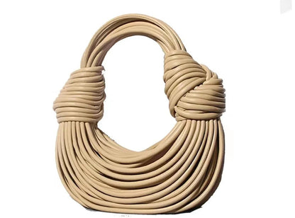 Handbags for Women 2025 New in Gold Luxury Designer Brand Handwoven Noodle Bags Rope Knotted Pulled Hobo Silver Evening Clutch - MANDOTOS