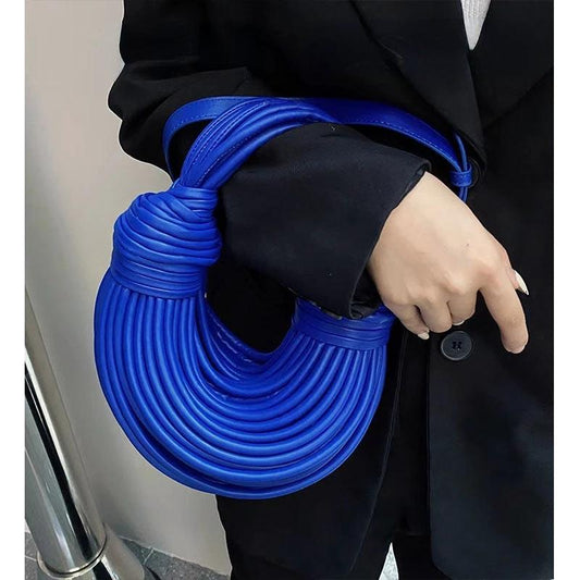 Handbags for Women 2025 New in Gold Luxury Designer Brand Handwoven Noodle Bags Rope Knotted Pulled Hobo Silver Evening Clutch - MANDOTOS