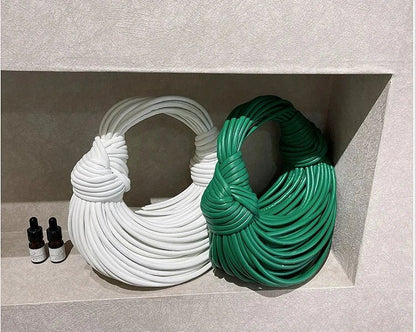 Handbags for Women 2025 New in Gold Luxury Designer Brand Handwoven Noodle Bags Rope Knotted Pulled Hobo Silver Evening Clutch - MANDOTOS