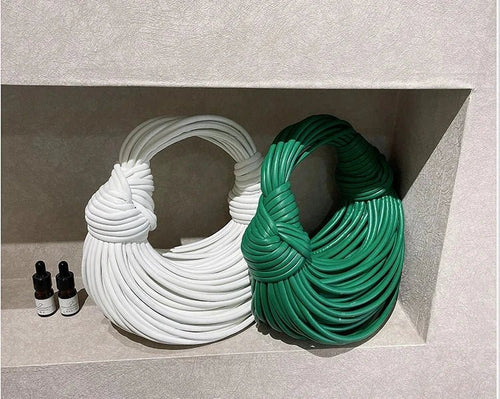 Handbags for Women 2025 New in Gold Luxury Designer Brand Handwoven Noodle Bags Rope Knotted Pulled Hobo Silver Evening Clutch - MANDOTOS