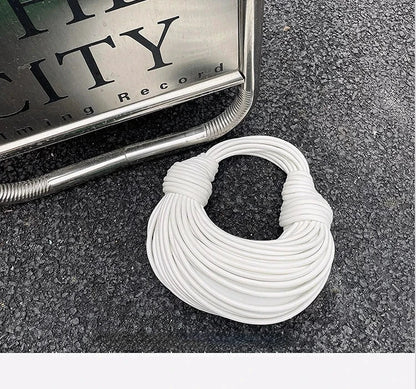 Handbags for Women 2025 New in Gold Luxury Designer Brand Handwoven Noodle Bags Rope Knotted Pulled Hobo Silver Evening Clutch - MANDOTOS