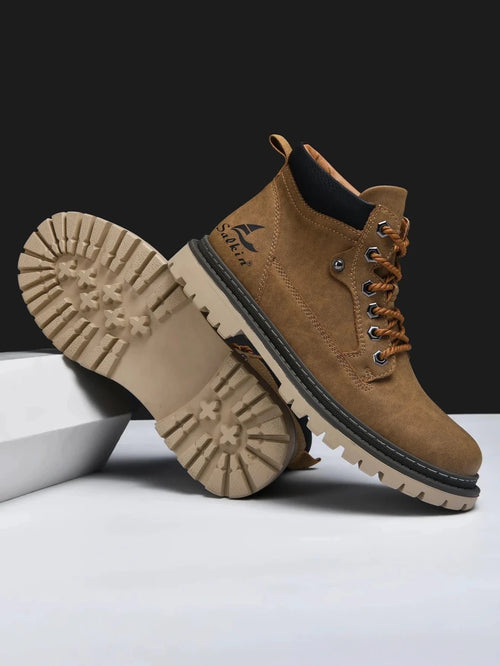 Handmade Men Boots Ankle Winter Leather Shoes Autumn Outdoor Hiking Boots Sneakers Hombres Botas High Top Footwear Anti Slip MANDOTOS
